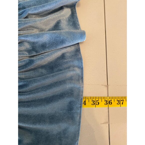 Lauren Conrad Blue Velour Long Sleeve Smocked Dress Medium - Picture 8 of 12